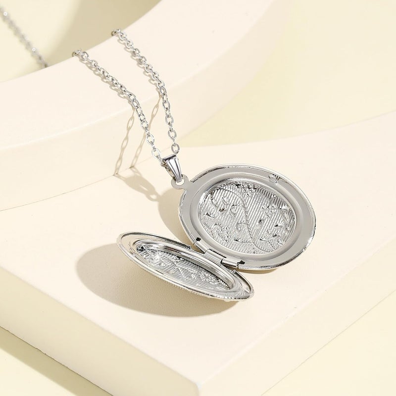 YOUFENG Love Heart Flower Locket Necklace that Holds Pictures Photo Locket Birthday Gifts - Image 2